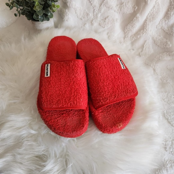 Hunter Shoes Hunter Womens Original Terry Towelling Logo Adjustable